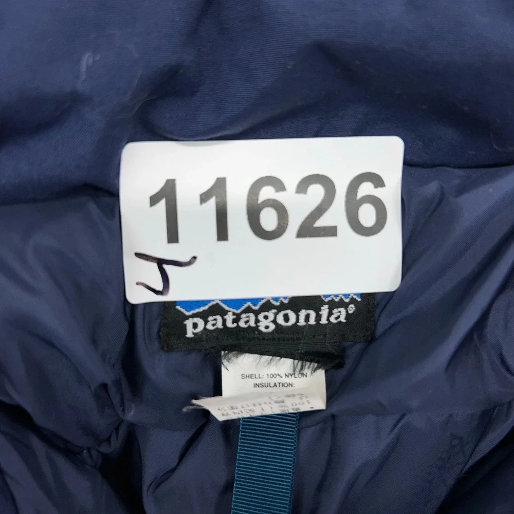 Vintage 90s Patagonia Jacket Kids XL Blue Guide Parka‎ Nylon Hooded Full Zip
